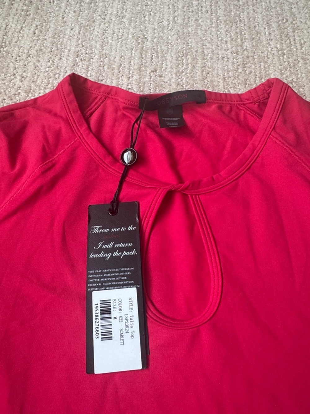 Greyson Womens Size M Scarlett Tulia Top Long Sleeve NWT Thumbholes Keyhole Golf - Picture 5 of 10